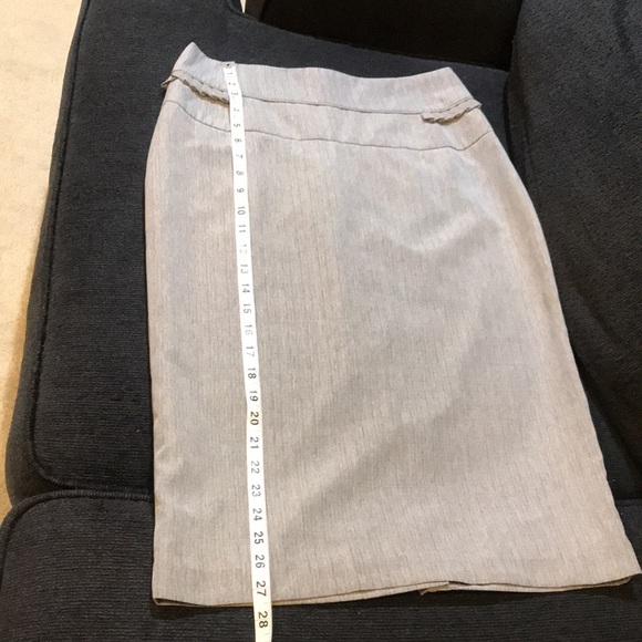 Women's Worthington Gray Pencil Skirt with Lining & Pleated Detailing at Waist-8 - Picture 6 of 7